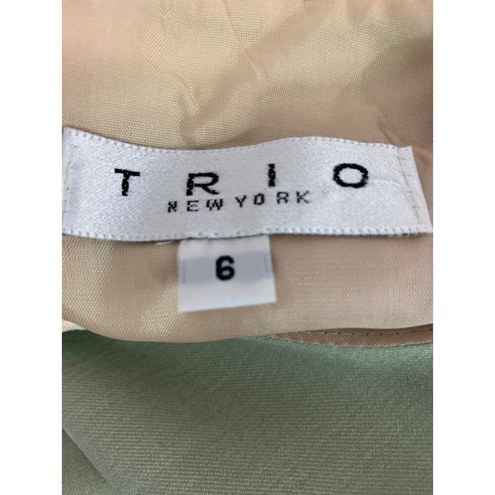 Size 6 Trio Brand Sage Green A-Line Dress Lined 3/4 Sleeve - Picture 9 of 9